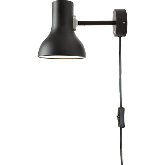 Anglepoise Type 75™ Mini Wandlamp - jet zwart - met kabel