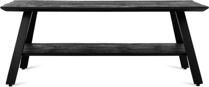 Salontafel Berlin met onderblad mangohout 120x60 cm - Zwart