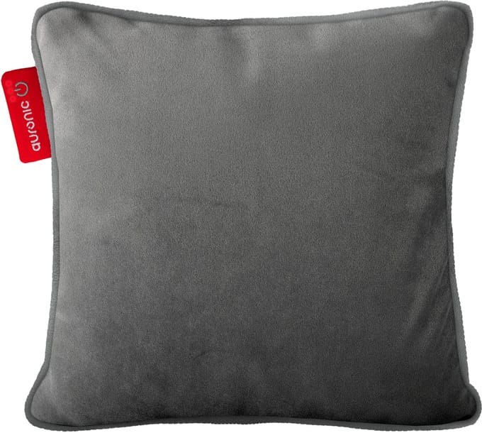 AURONIC AU3543 – Warmtekussen Knit – 45x60 cm – Grijs – Oplaadbaar & Draadloos – Infrarood – Extra Groot Warmtekussen