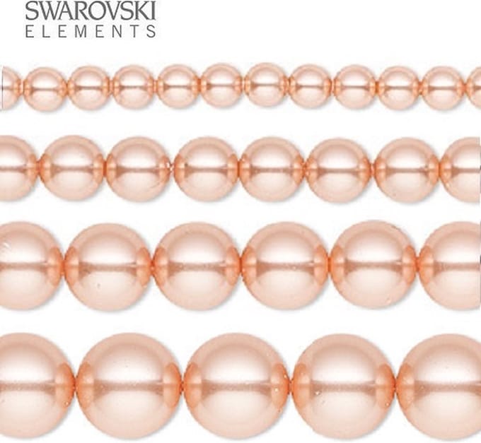 Swarovski Elements, 50 stuks Swarovski Parels, 8mm (40cm), rose peach, 5810