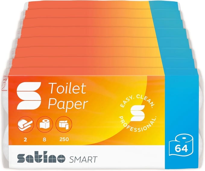 Smart Toiletpapier Wit 2-laags Gerecycled 8x8 Rollen à 250 Vellen