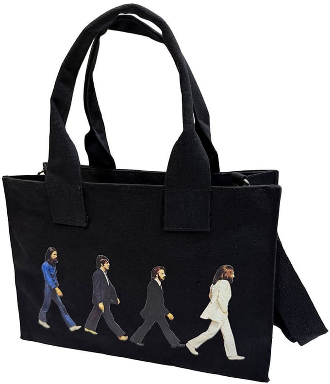 The Beatles - Abbey Road & Drop T Logo Schoudertas/Shopper - Zwart