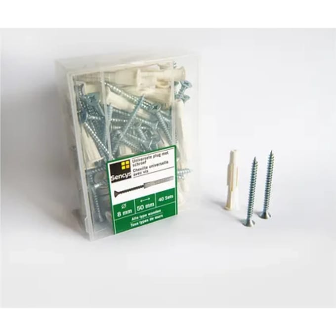 Sencys Universele Plug Kunststof - Diam. 8x50mm - 40 Stuks