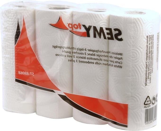 Keukenrollen 3-laags 52 vel hoogwit 6-pack (6 x 4 stuks) ST-88068.