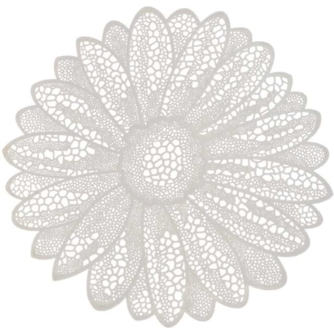 Unique Living placemat flower 38cm Ø white
