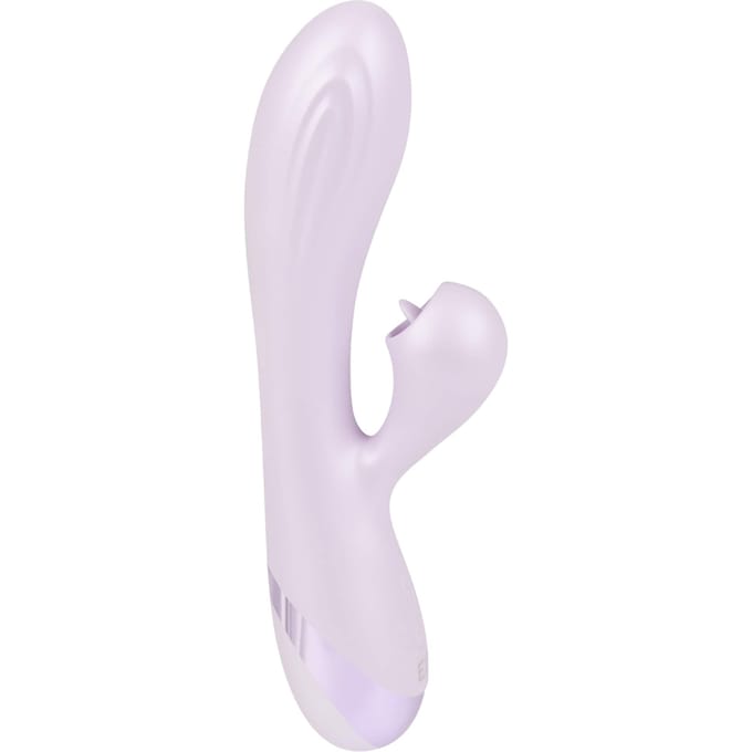 Siliconen rabbitvibrator met tong, 19,5 cm