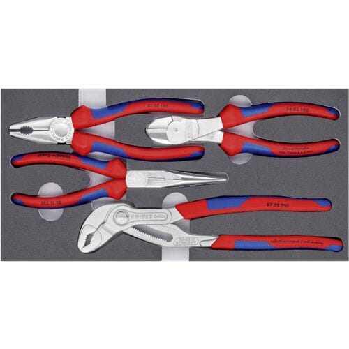 KNIPEX Tangensets, met schuimrubberen inlay