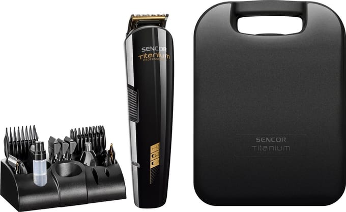 Tondeuse a cheveux professionnelle - SENCOR - SHP 8305BK - 12 accessoires - Noir