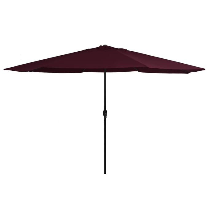 vidaXL - Parasol - met - metalen - paal - 390 - cm - bordeauxrood