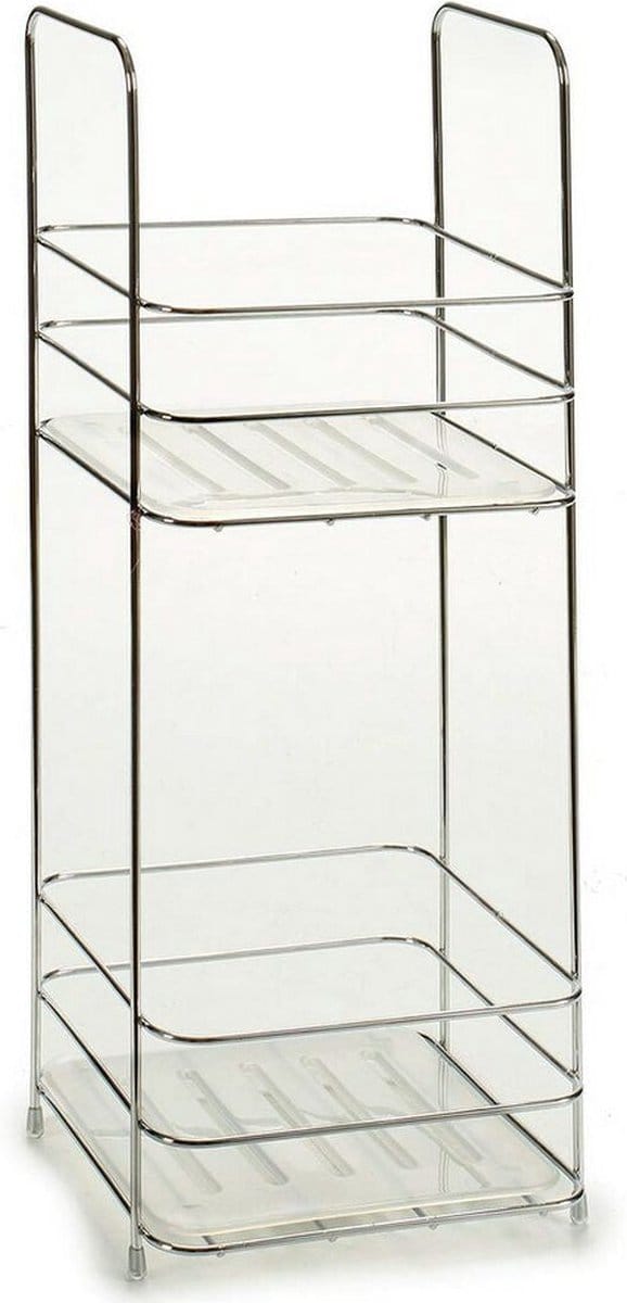 Chroom doucherek/badkamerrek 2-laags 17 x 42 cm - Doucherekje staand