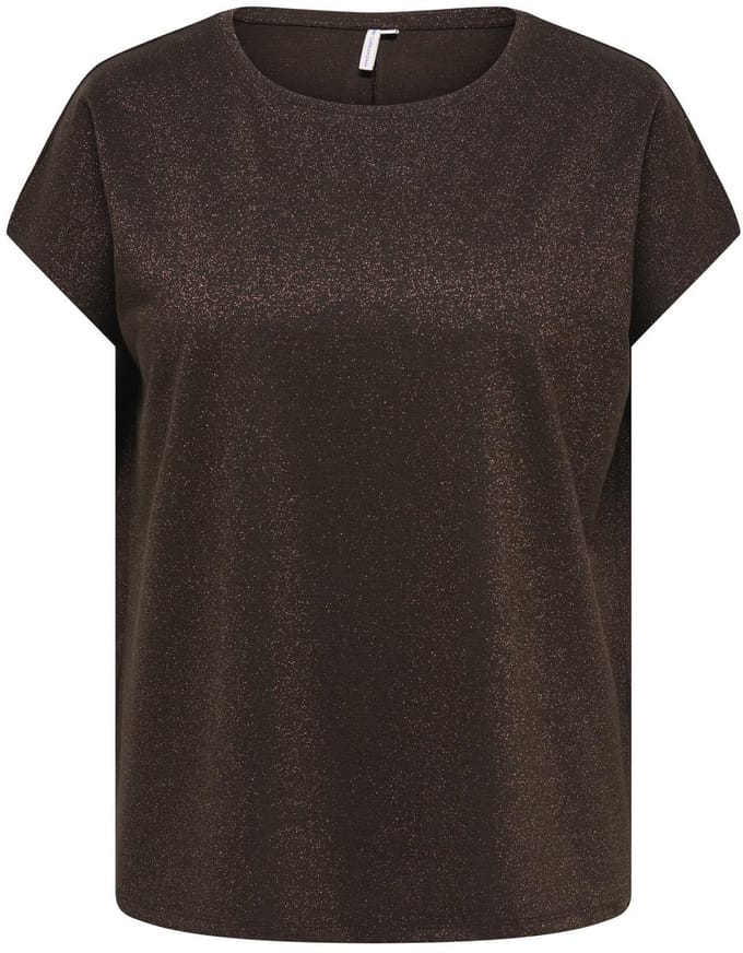 ONLY CARMAKOMA - CARMOSTER GLITTER S/S TOP JRS NOOS Dames Top