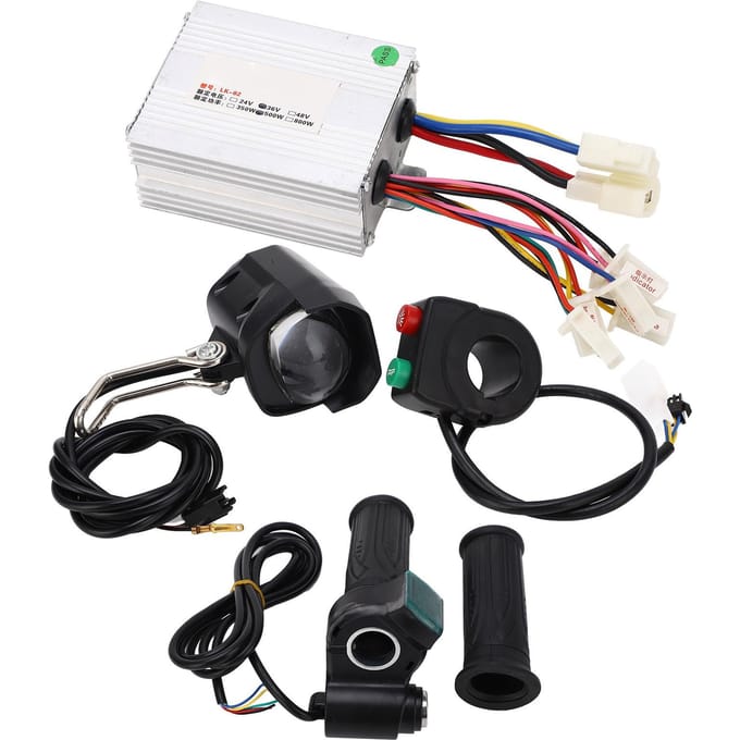 36V 500W Elektrische Fiets Controller Stuur Kit Gevoelige Bediening Borstelcontroller met Gashendel white