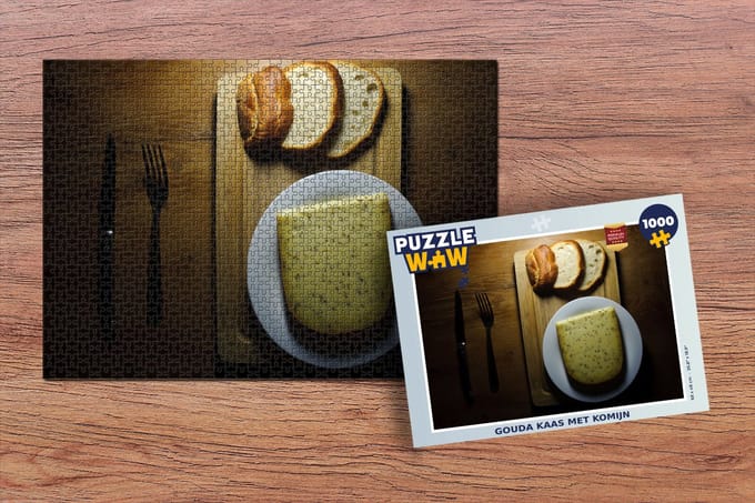 Puzzel Gouda - Kaas - Komijn - Legpuzzel - Puzzel 1000 stukjes volwassenen