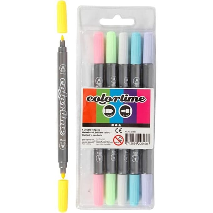 Creativ Company Double-sided markers - Pastel colors 6pcs.