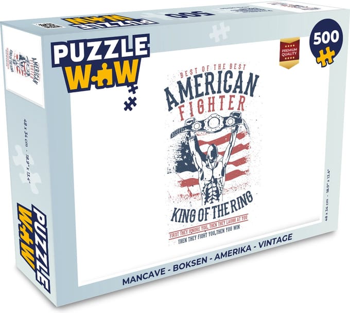 Puzzel Mancave - Boksen - Amerika - Vintage - Legpuzzel - Puzzel 500 stukjes