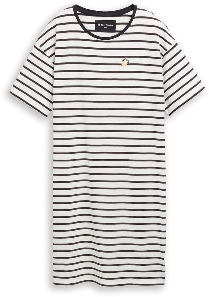 Tom Tailor - Nachthemd met streepjesmotief - Maat 38 - white-medium-horizontal stripe