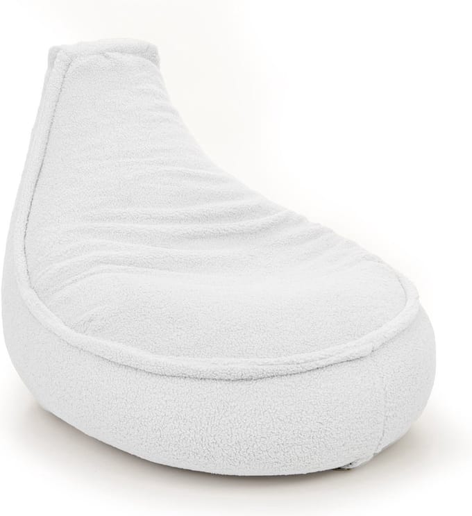 Drop & Sit - zitzak/stoel- sfeervolle teddy - ecru - Noa SR - 180 Liter - extra comfortabel en zacht