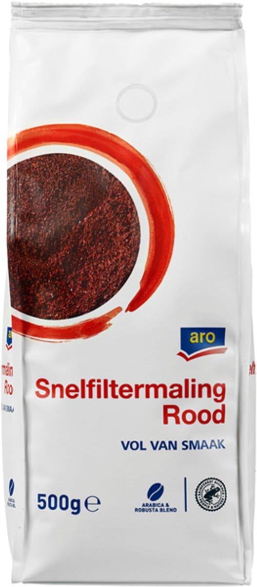Aro Rood Snelfiltermaling - gemalen koffie - 500 gram