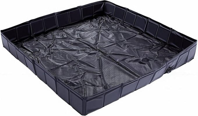 Opvouwbare Douchebak - Draagbare Wasbak - Buiten Douchen - Met Afvoerbuis - 104x104x13cm - Grijs