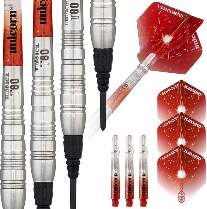 Dartset - Soft Tip Darts - Precisie Werpen - 80% Wolfraam Vaten - 22 gram - Rood