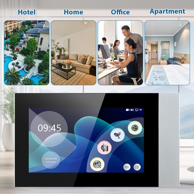 Videodeurbel Intercomsysteem 7 Inch LCD Touchscreen Monitor Videodeurbel Deurtelefoon Kits IR US Plug grijs