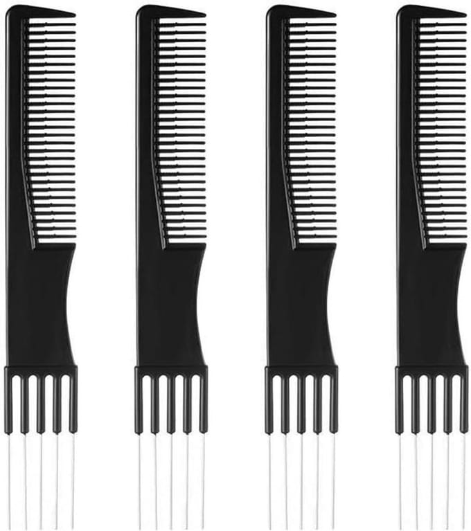 Plagen Kammen - Haarstyling Kam - Haar Stylen - Dubbele Kop Ontwerp - 4 Stuks - Zwart