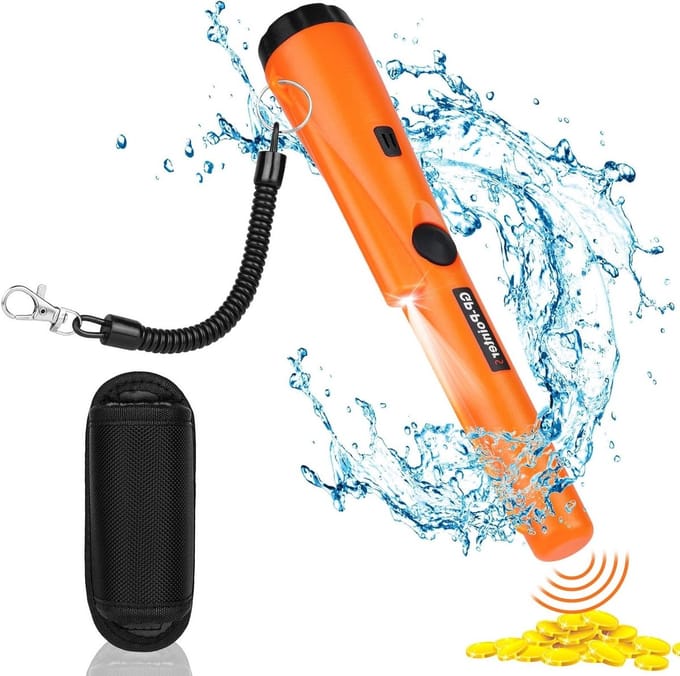 Draagbare 360° Metaaldetector Pinpointer, Waterdichte Handheld Zoektool met LED voor het Vinden van Goud, Munten en Zilver