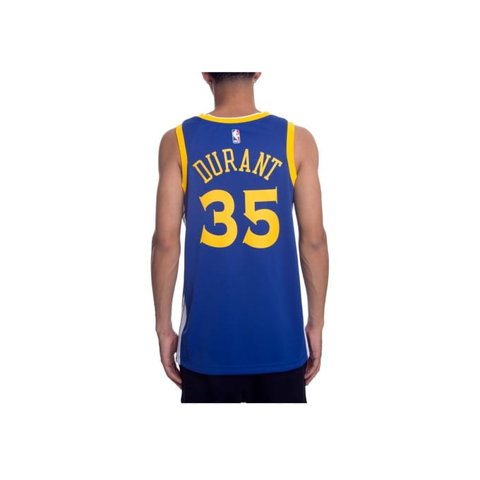 Maillot de Basket Nike Kevin Durant Golden State Warriors, Édition Fan, Numéro 35 Homme Hauts Bleu 864475-496 XL yellow