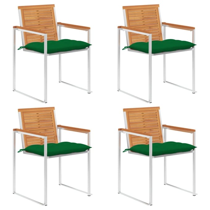 vidaXL - Tuinstoelen - 4 - st - met - kussens - massief - acaciahout