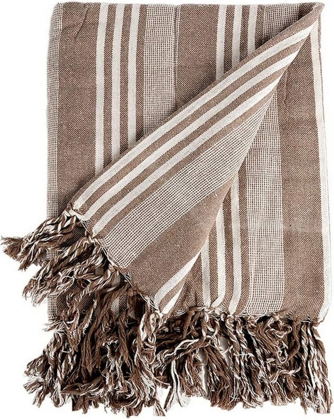 Multifunctionele sjaal Strepen Beige Wit (205 x 235 cm)