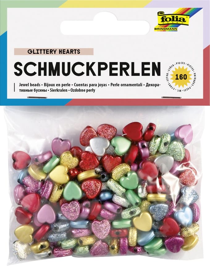Kraaltjes 'Glitterende Hartjes', glad/geperst