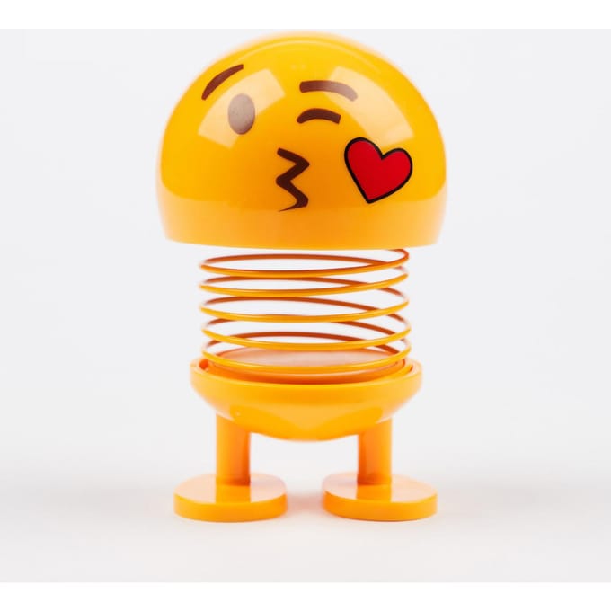 Spring Bobble Head Speelgoed Schattig Gezicht Auto Emotie Pop Interieurdecoratie voor Auto Dashboard Nr. 14 yellow