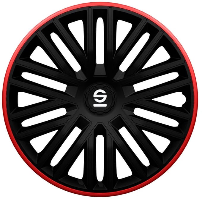 Sparco Wieldoppen Bergamo 16 Inch Abs Zwart/rood 4 Stuks