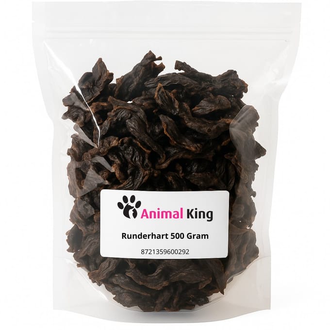 Animalking Runderhart Hond - Natuurlijke Hondensnacks Gedroogd - Hondensnacks Training - 500 Gram