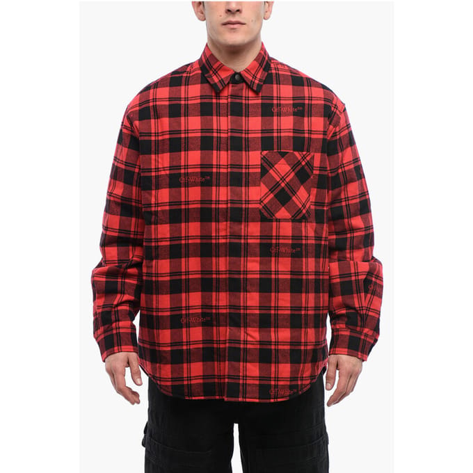 Geruit gevoerd flanellen overshirt in rood