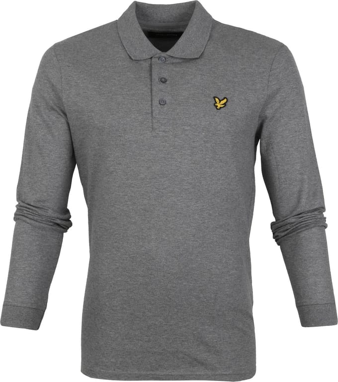 Lyle and Scott Longsleeve Polo Grijs - Maat M - Heren