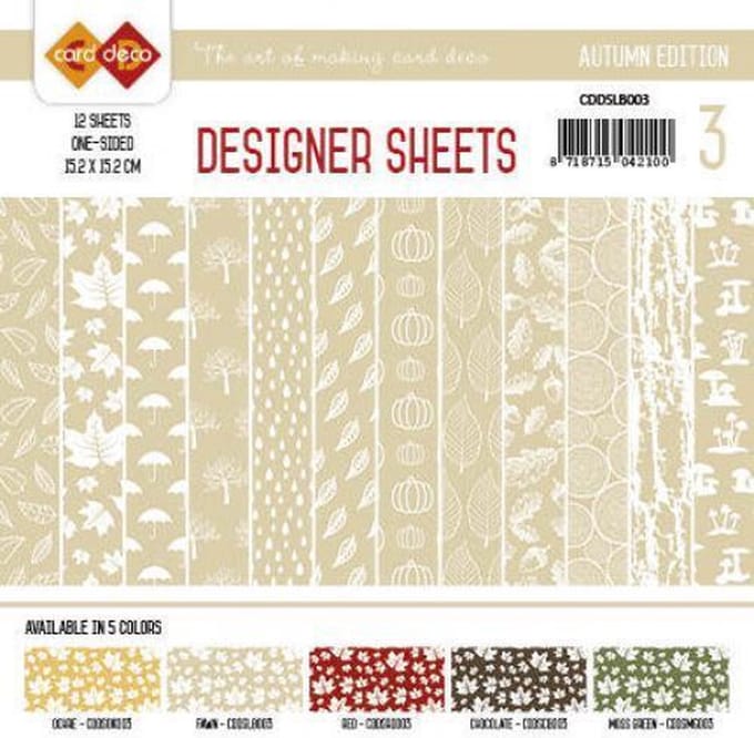 Lichtbruin Autumn Colors Designer Sheets 3 by Card Deco