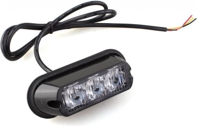 Bumper flitser wit - 3 LED - 9W - R10/R65