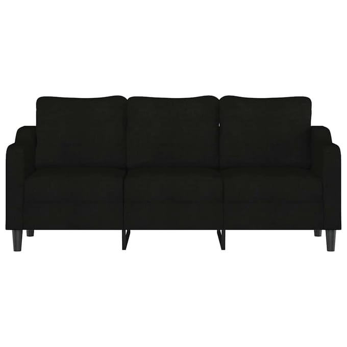 Vidaxl Bank 3-persoons, Zwart, 180 Cm, Bekleed met Stof