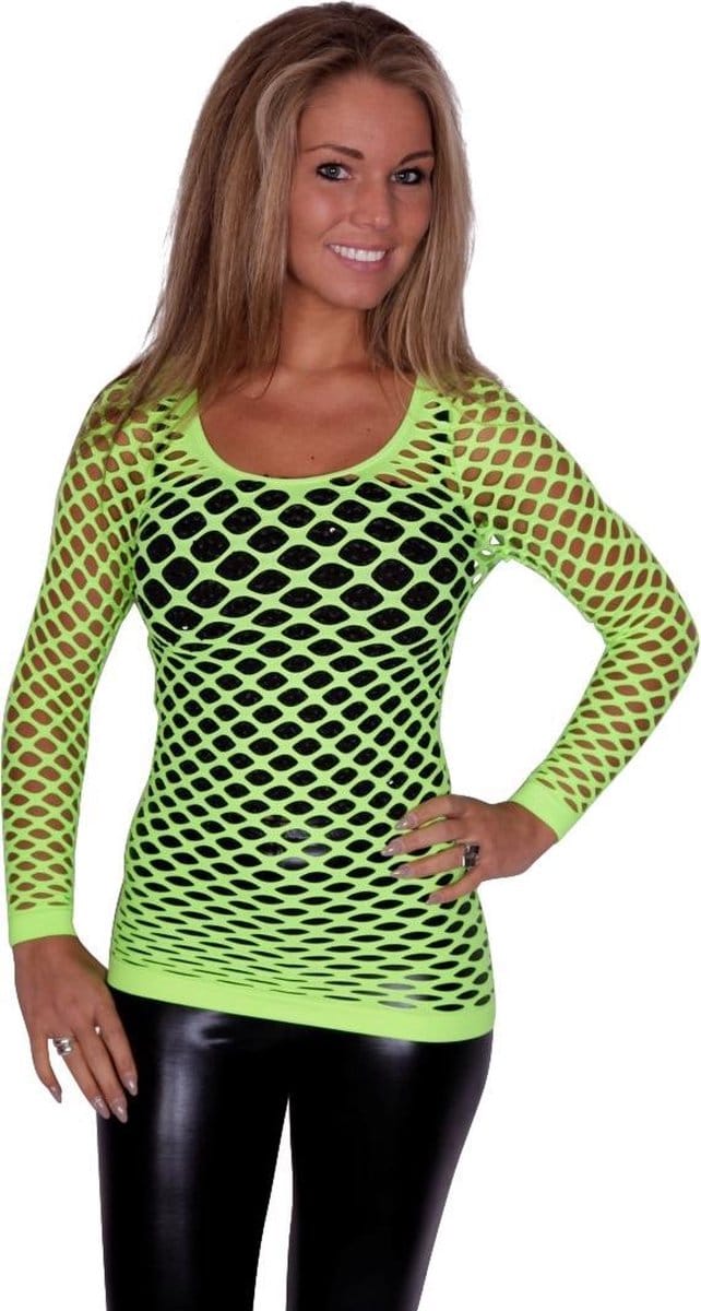 Netshirt - neon groen - kleine maat - 164 t/m 38