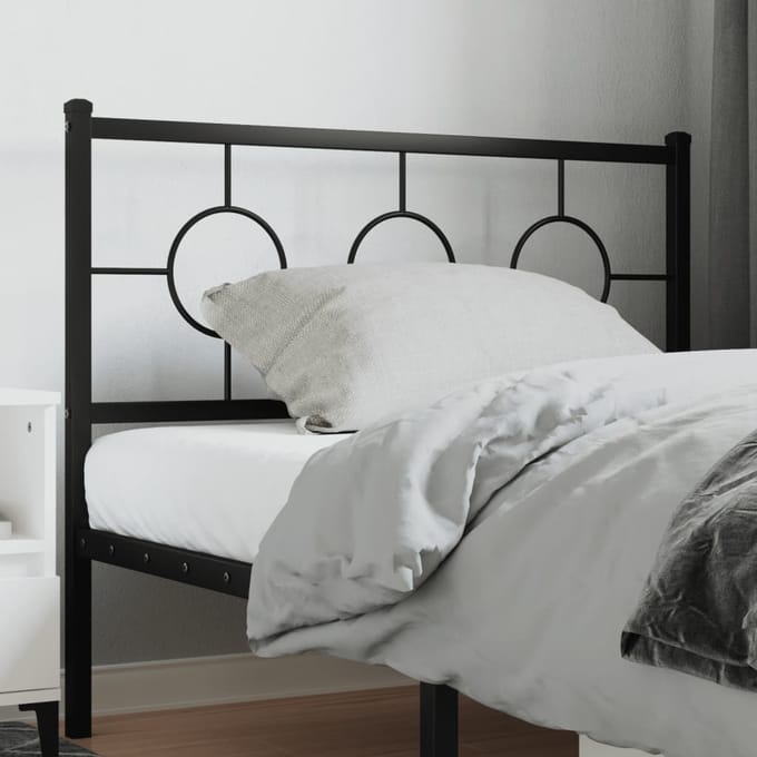 vidaXL - Vervangend - hoofdbord - 107 - cm - metaal - zwart