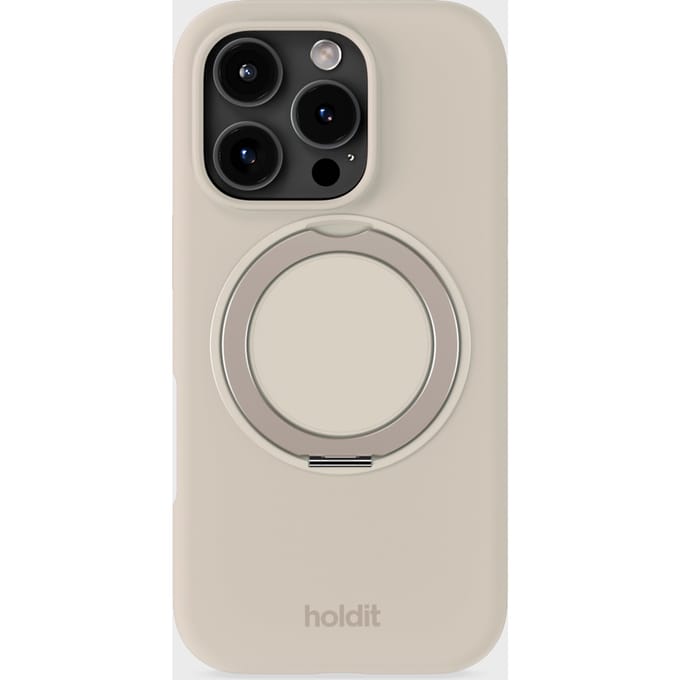 Silicone Stand Case Light Beige iPhone 16 Pro