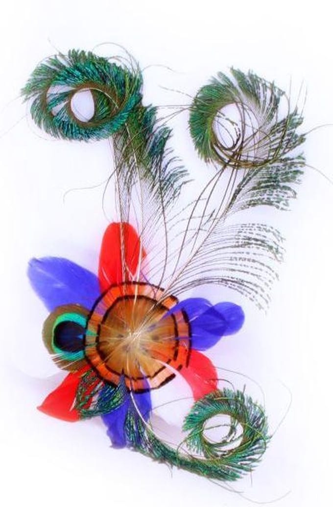 Veren hoofdeco op haarclip rood/wit/blauw/oranje