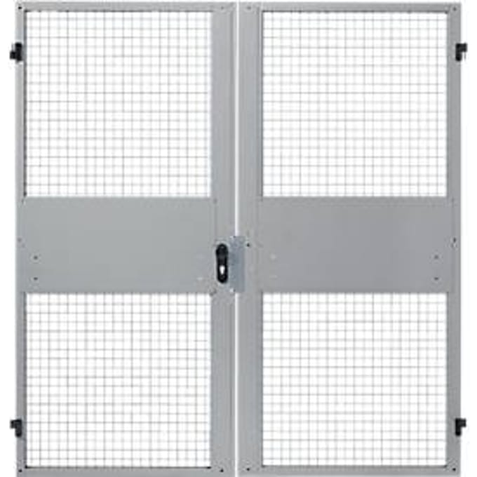Dubbele vleugeldeuren, voor gaas-scheidingswandsysteem, B 2000 x H 2070 mm, lichtzilver