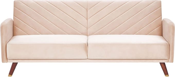 SENJA - Slaapbank 3-zits - Beige - Fluweel