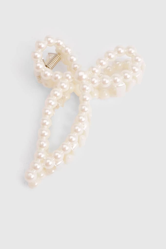 boohoo Dames Parel Detail Strik Klauwclip