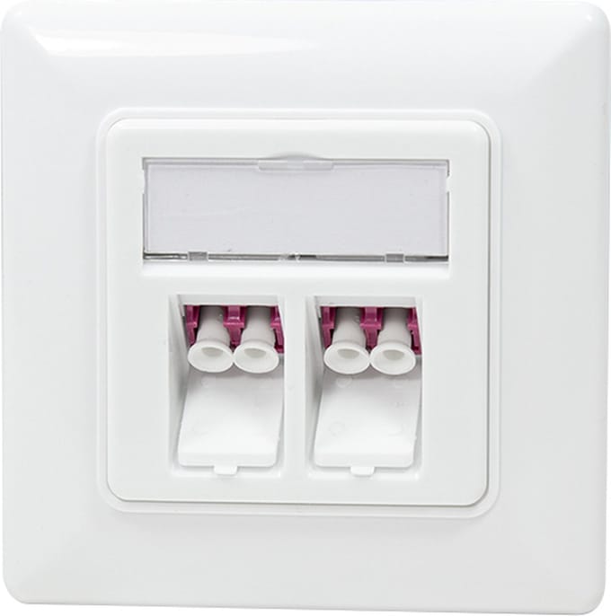 Glasvezel inbouwdoos faceplate 2-voudig