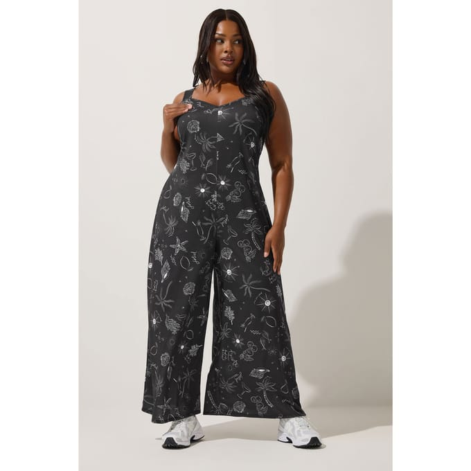 Limited Collection Curve Zwarte Zomerprint Jumpsuit Size 48