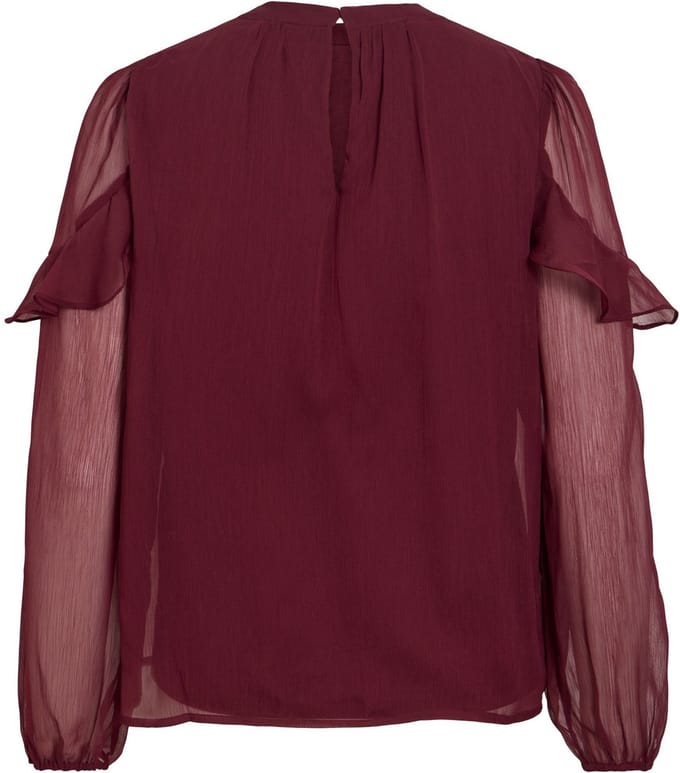 VILA - VIELLY L/S FLOUNCE TOP - NOOS - Dames - Blouses