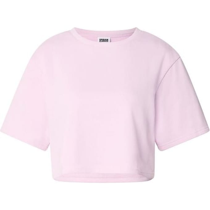 Urban Classics Ladies Light Terry Cropped Tee Dames T-shirt - roze - XL